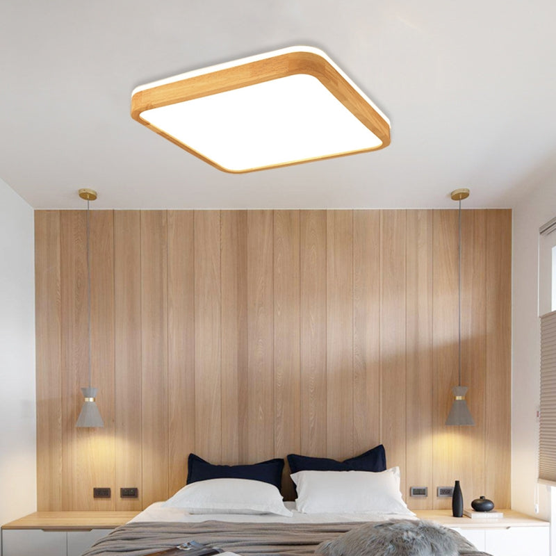 Muto Nordic Acrylic/Wood Flush Mount Ceiling Light Wood - Neutral Decor