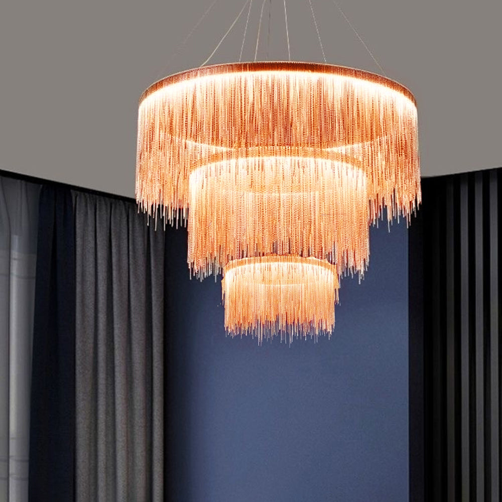 Arisha Tassel Chain Art Deco Pendant Light Living Room Hall - Neutral Decor