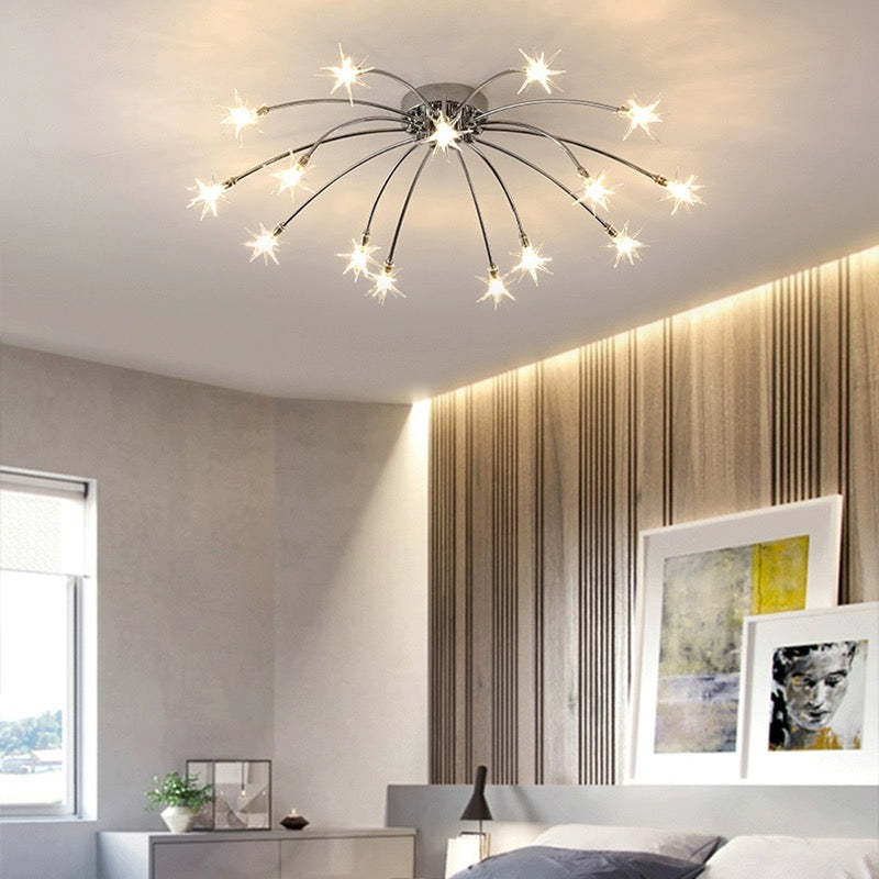 Arisha Art Deco Starry Glass Flush Mount Ceiling Light - Neutral Decor