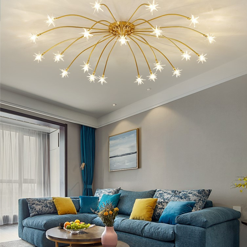 Arisha Art Deco Starry Glass Flush Mount Ceiling Light - Neutral Decor