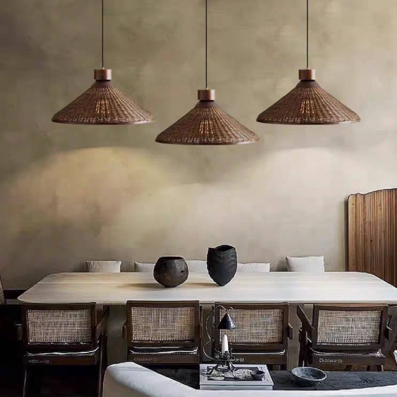 Silva Retro Design LED Pendant / Ceiling Light Rattan Living Room/Restaurant/Hotel - Neutral Decor