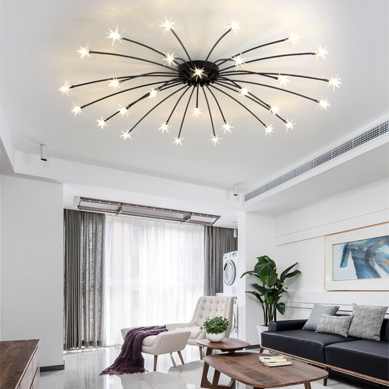 Arisha Art Deco Starry Glass Flush Mount Ceiling Light - Neutral Decor