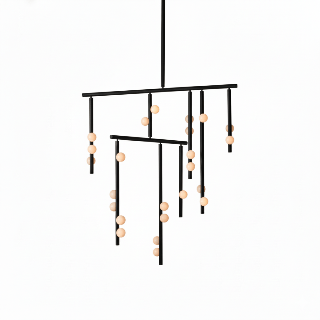 Miraview Brass Glass Drop Chandelier
