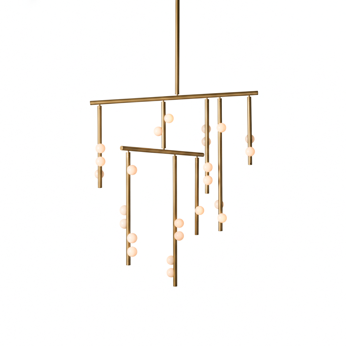 Miraview Brass Glass Drop Chandelier