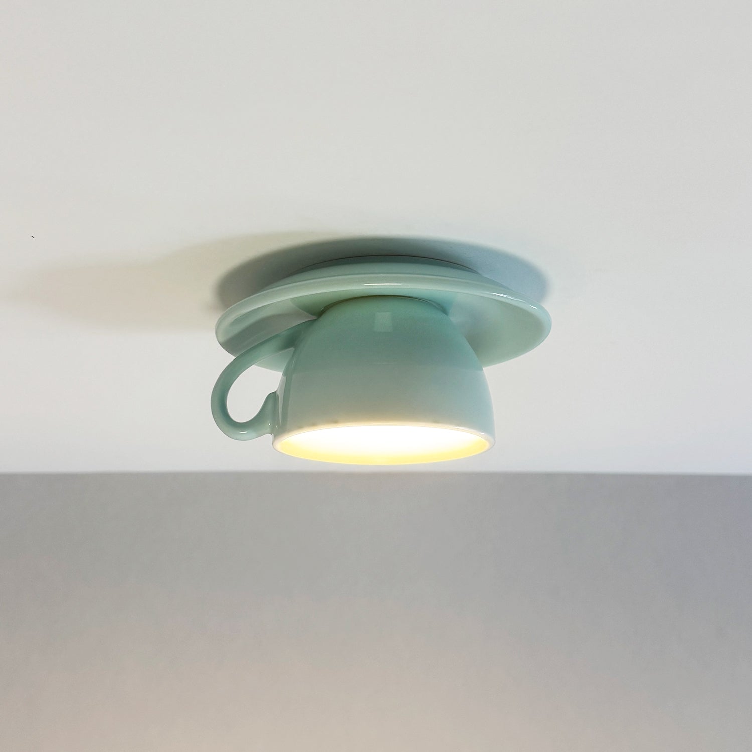 Valentina Modern Coffee Cups Ceramic Flush Ceiling Lighting - Neutral Decor