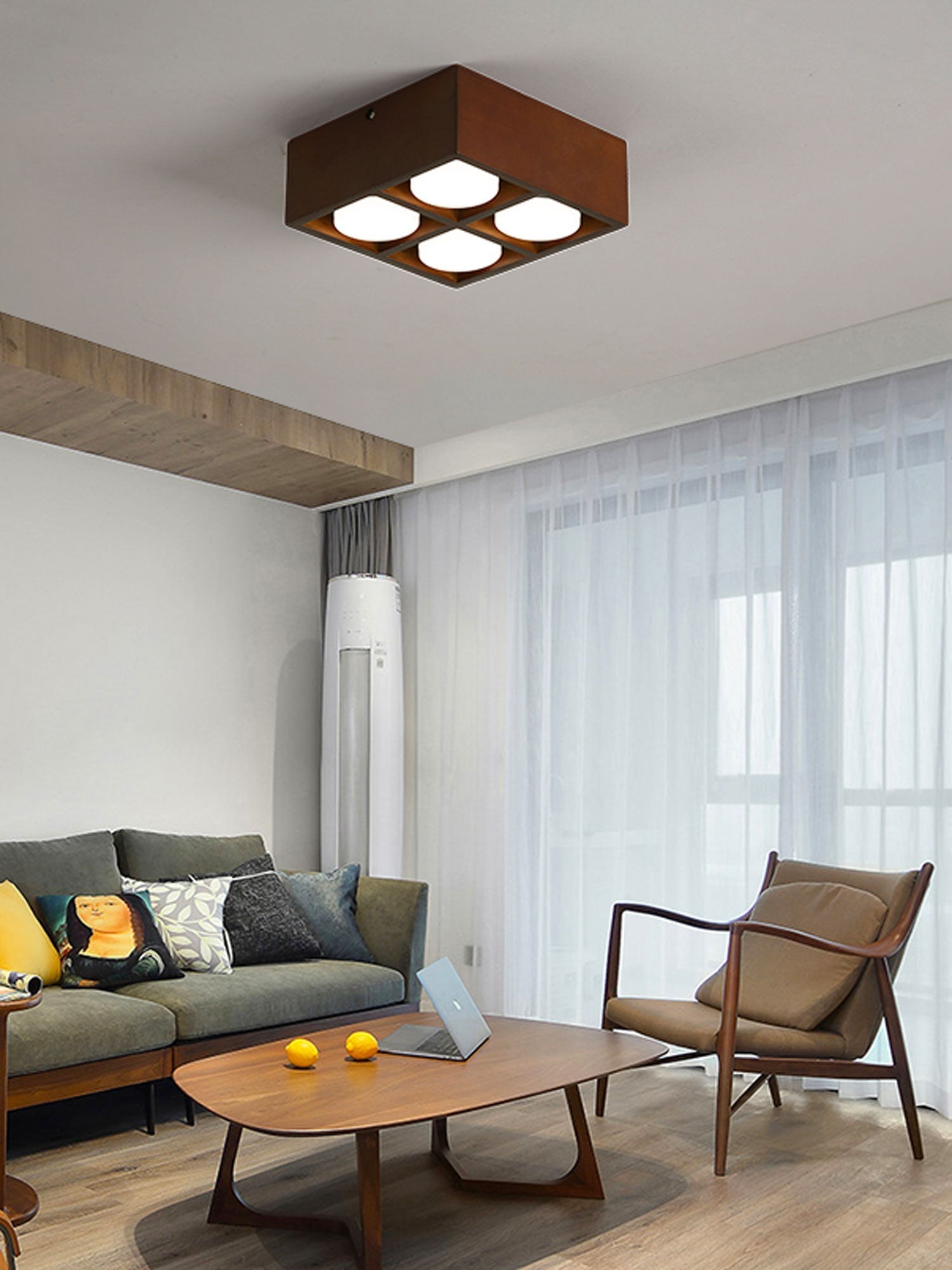 Eliza Minimalist Wood Ceiling Light