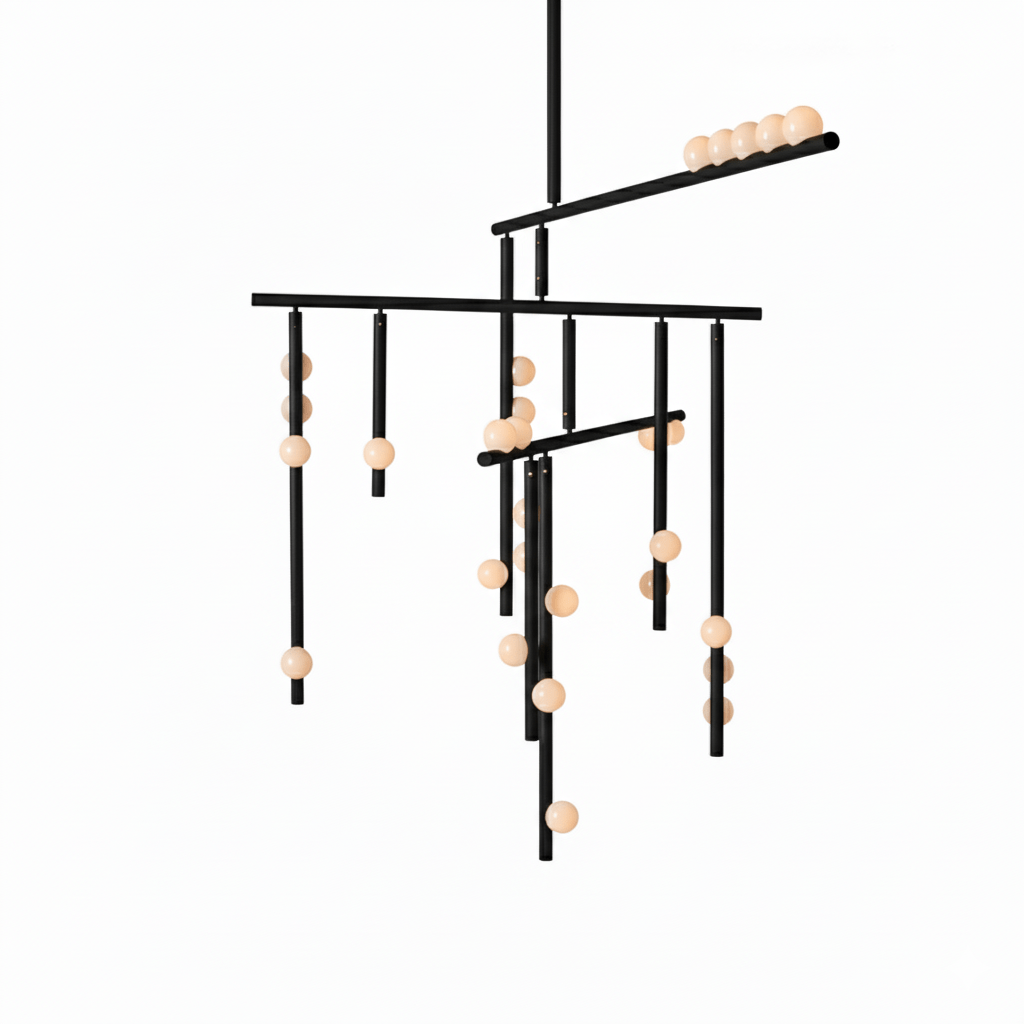 Miraview Brass Glass Drop Chandelier