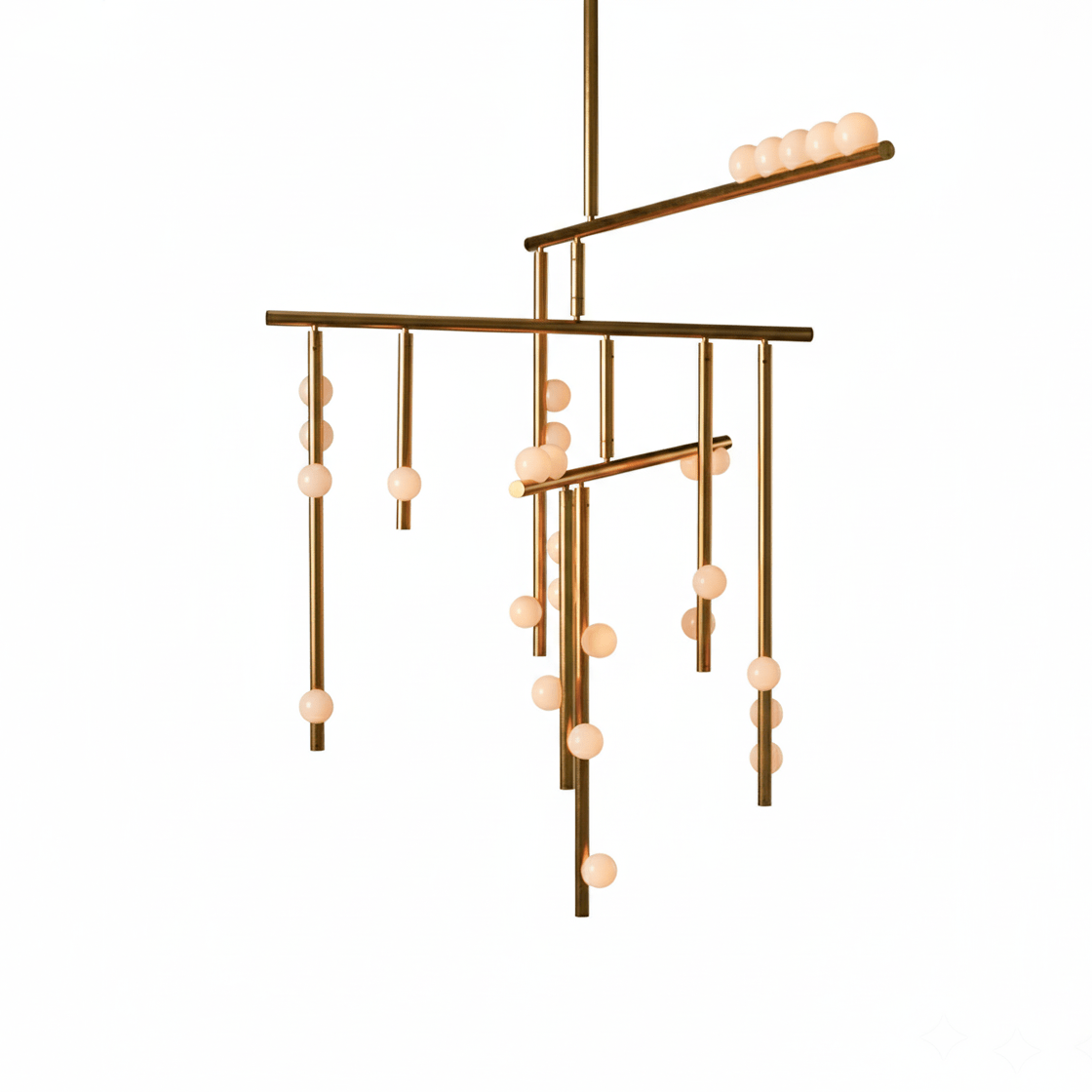 Miraview Brass Glass Drop Chandelier