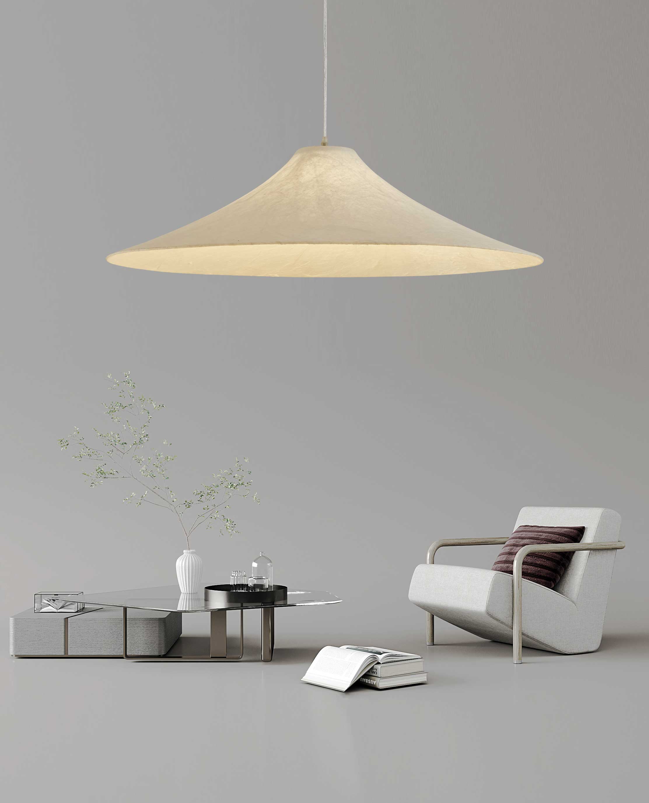 Abbotswell Modern Minimalist Natural Flat Pendant Lamp