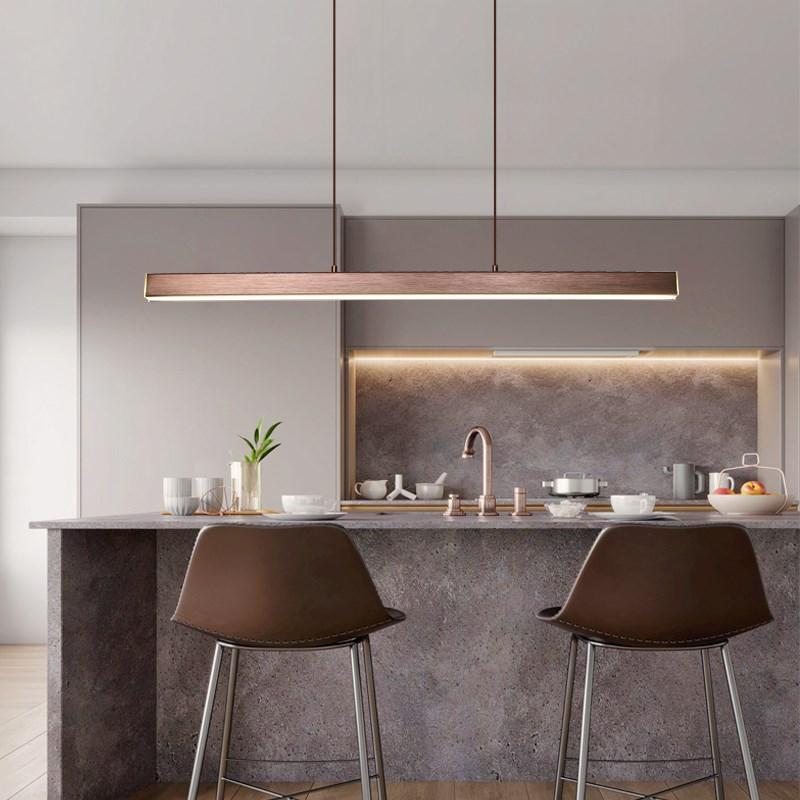 Thala Modern Linear Metal LED Pendant Light Black/Brown - Neutral Decor