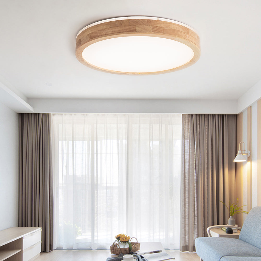 Muto Nordic Acrylic/Wood Flush Mount Ceiling Light Wood - Neutral Decor