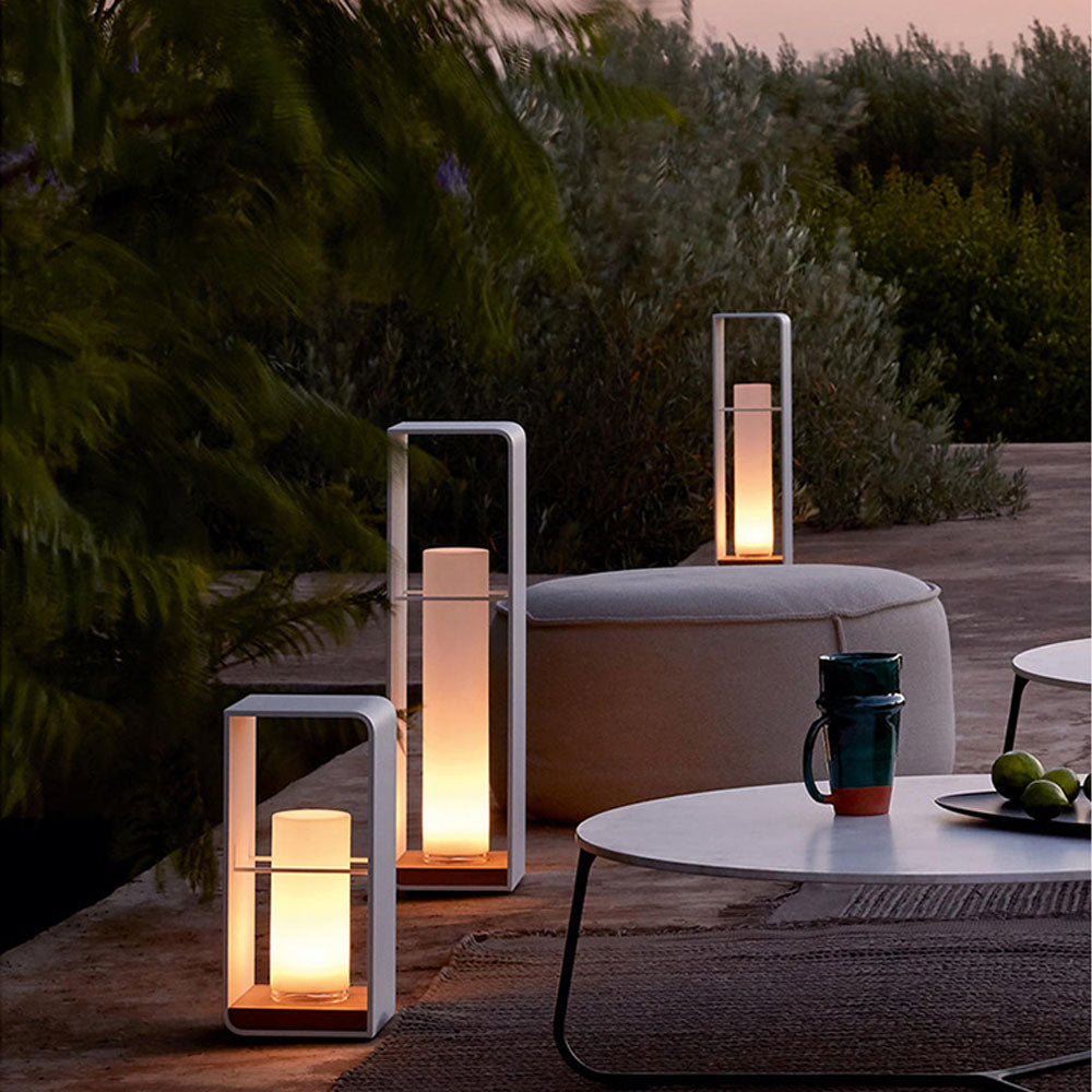 Ray Minimalist Cuboid Candle Outdoor Floor Lamp Garden - Neutral Decor