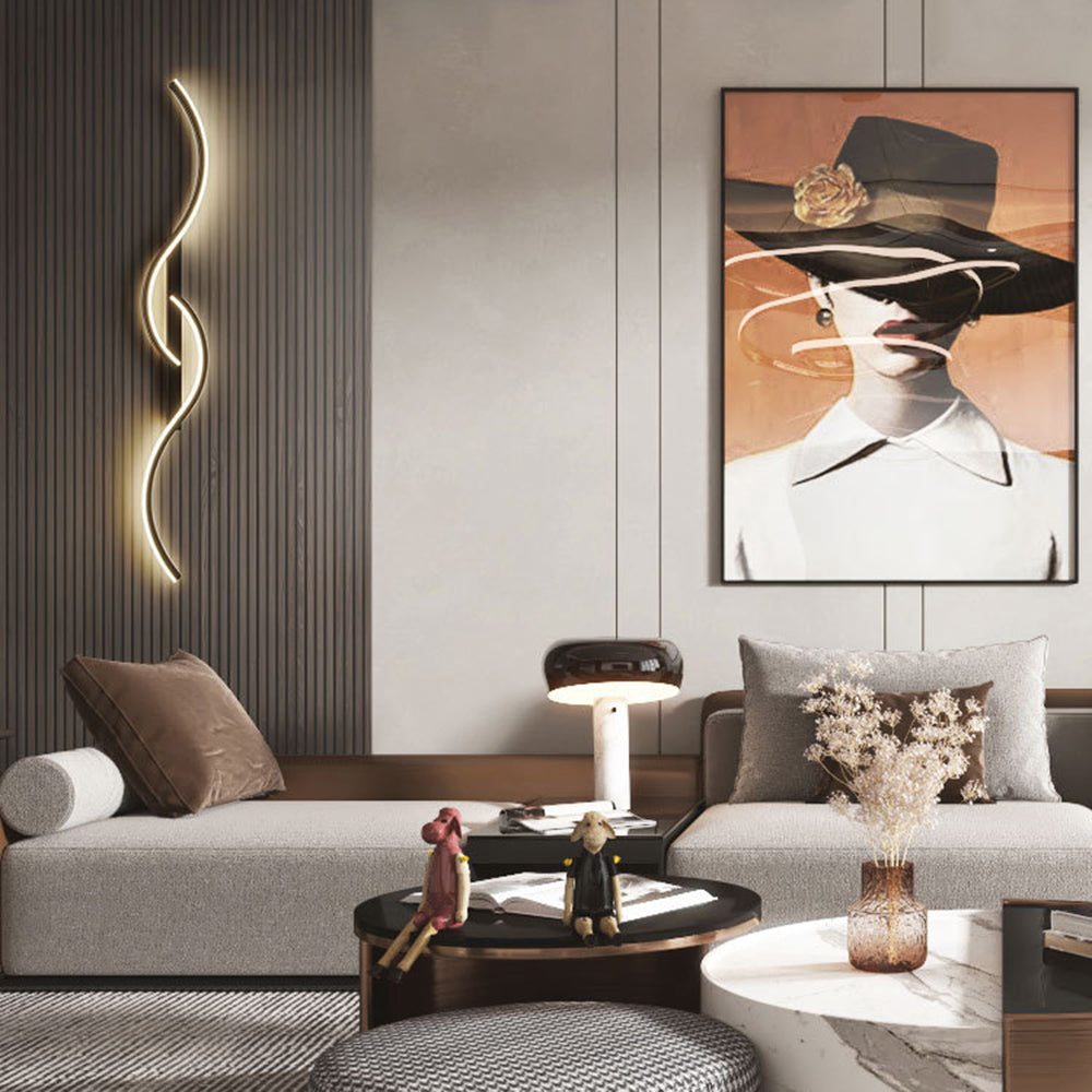 Arisha Modern Linear Wave Bedroom Wall Lamp Living Room - Neutral Decor
