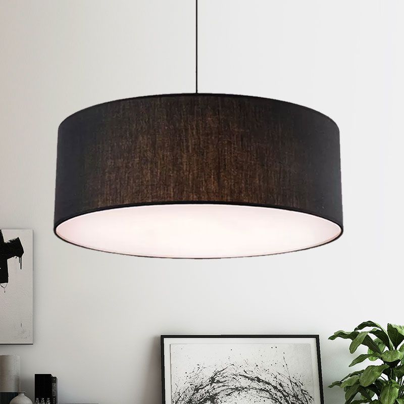 Ritta Modern Fabric Drum Pendant Light Fabric Farmhouse - Neutral Decor