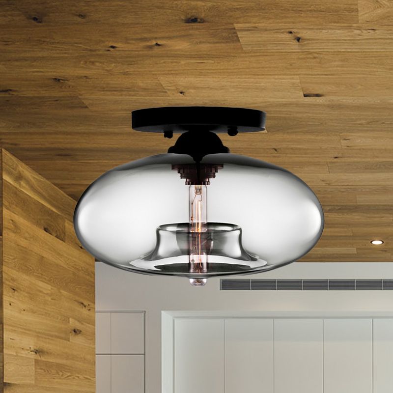Arisha Industrial Art Deco Globe Flush Mount Ceiling Light Living Room - Neutral Decor