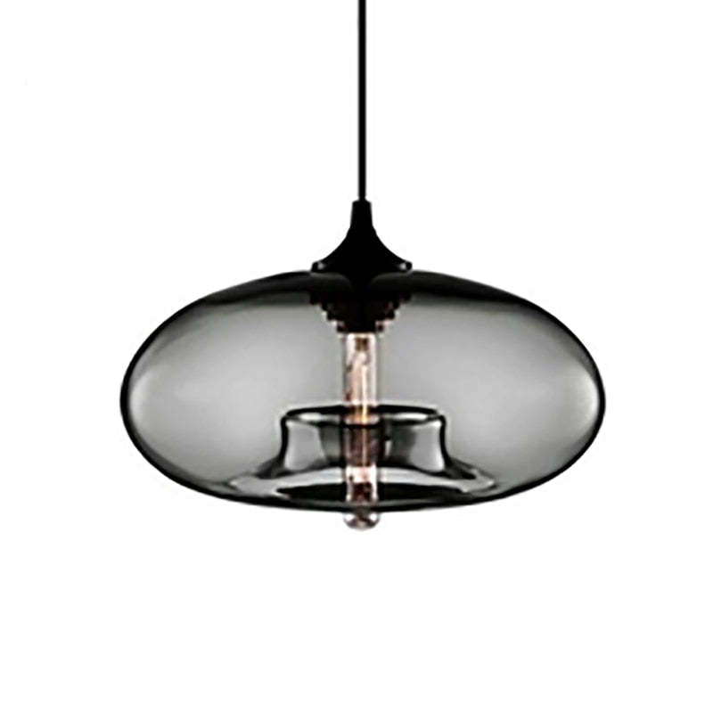 Valentina Modern Bread Shaped Glass Pendant Light 6 Color Living Room - Neutral Decor