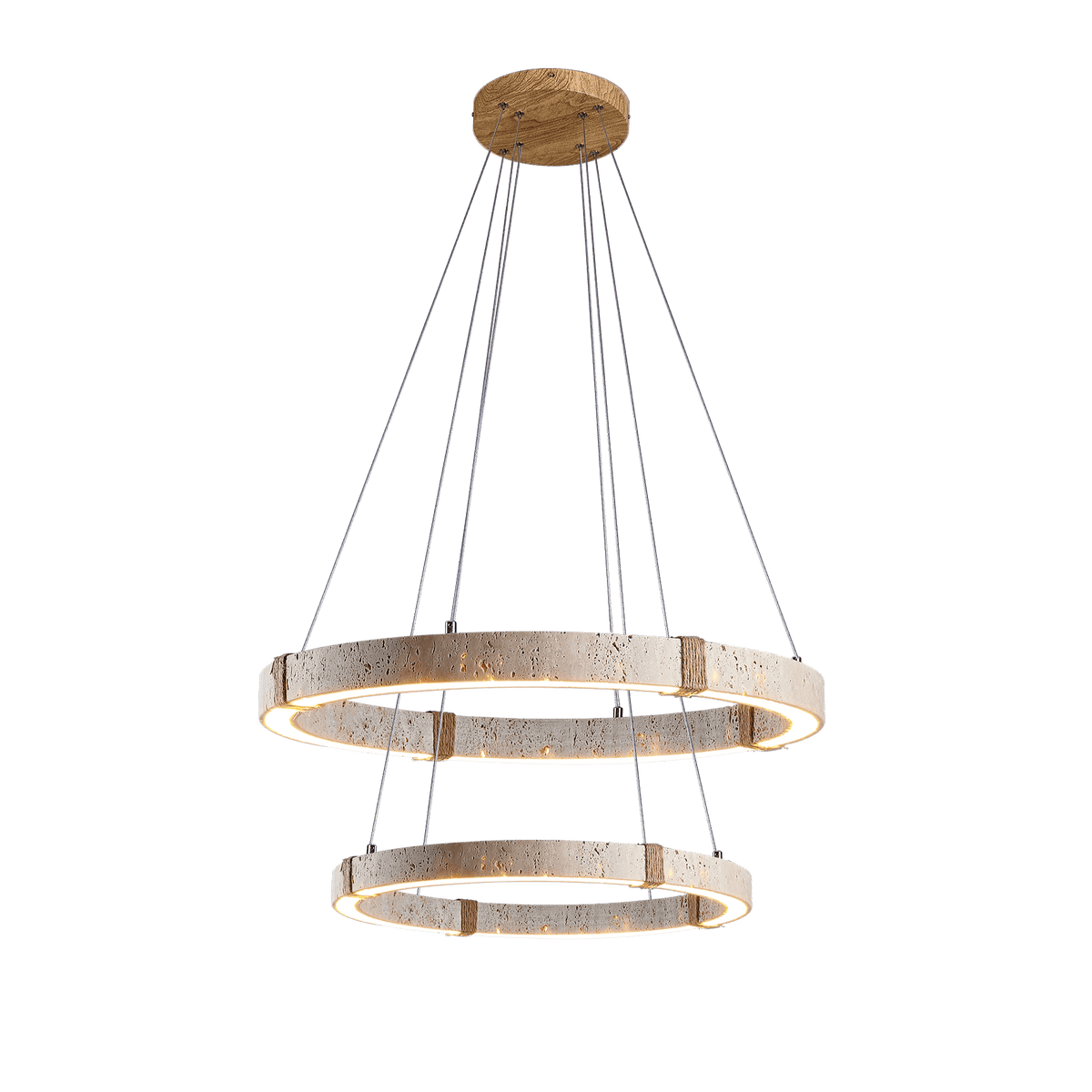 Clairstead Circle Travertine Pendant Light