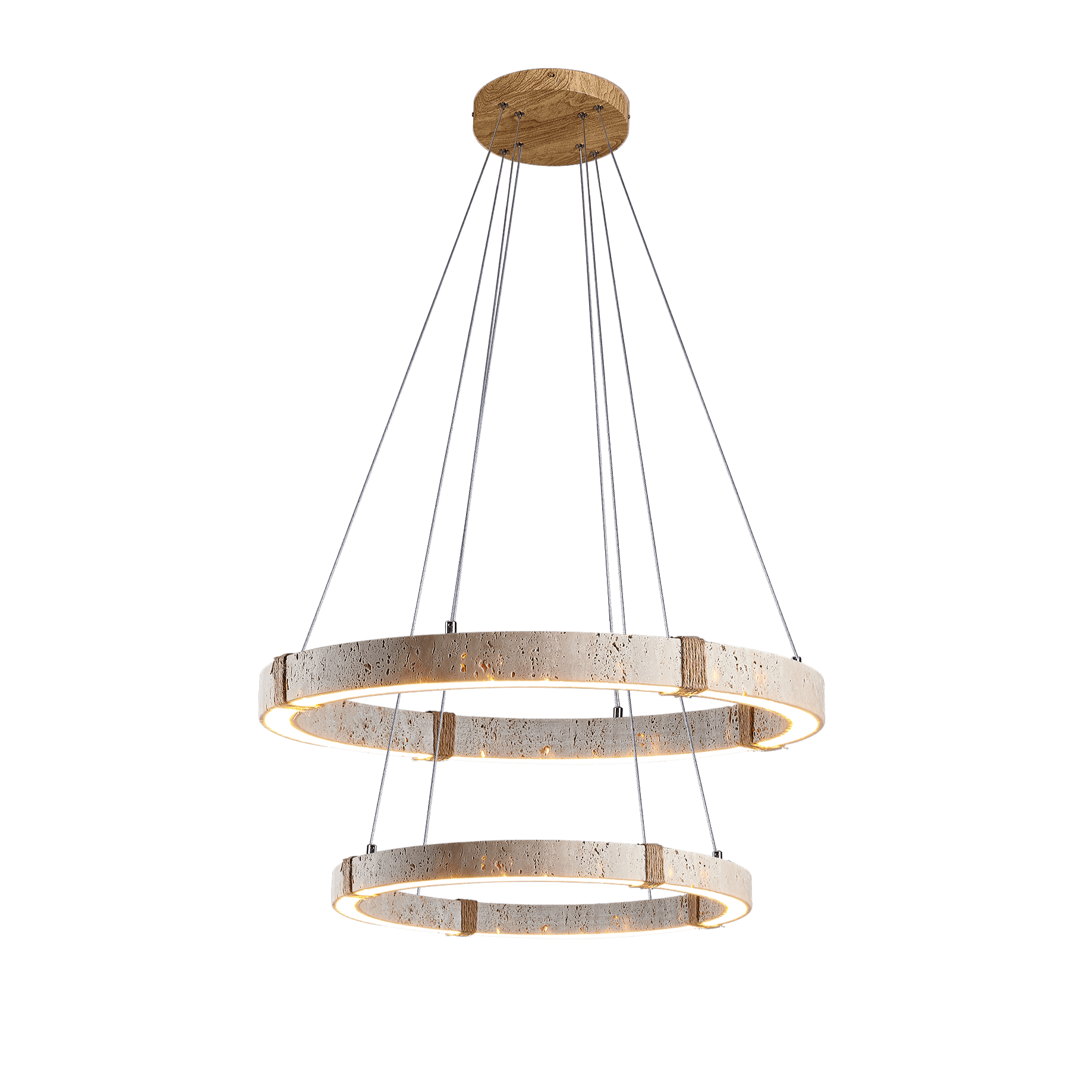 Clairstead Circle Travertine Pendant Light