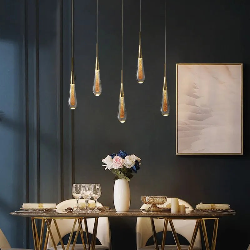 Teardrop Gold Pendant Light - Neutral Decor