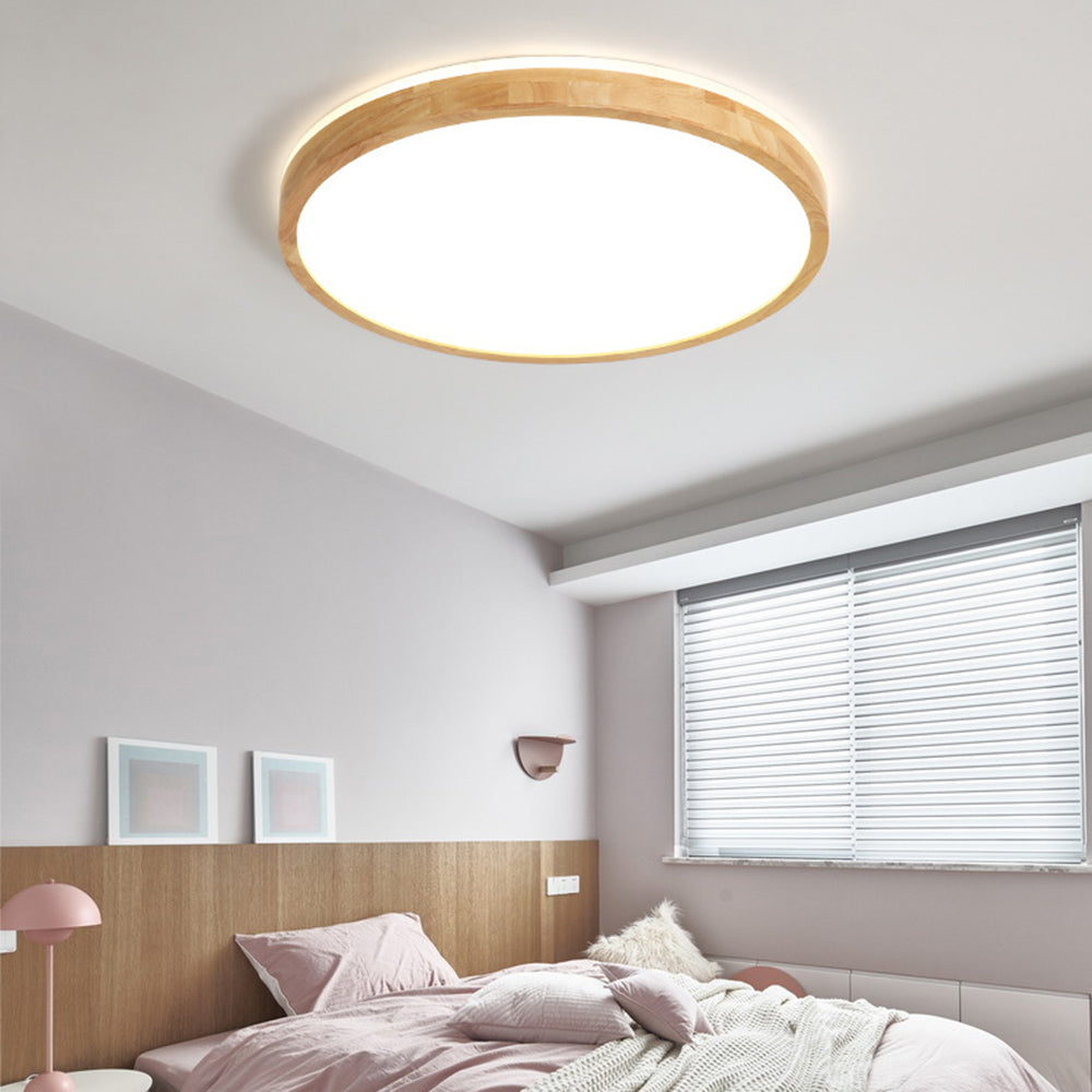 Muto Nordic Acrylic/Wood Flush Mount Ceiling Light Wood - Neutral Decor