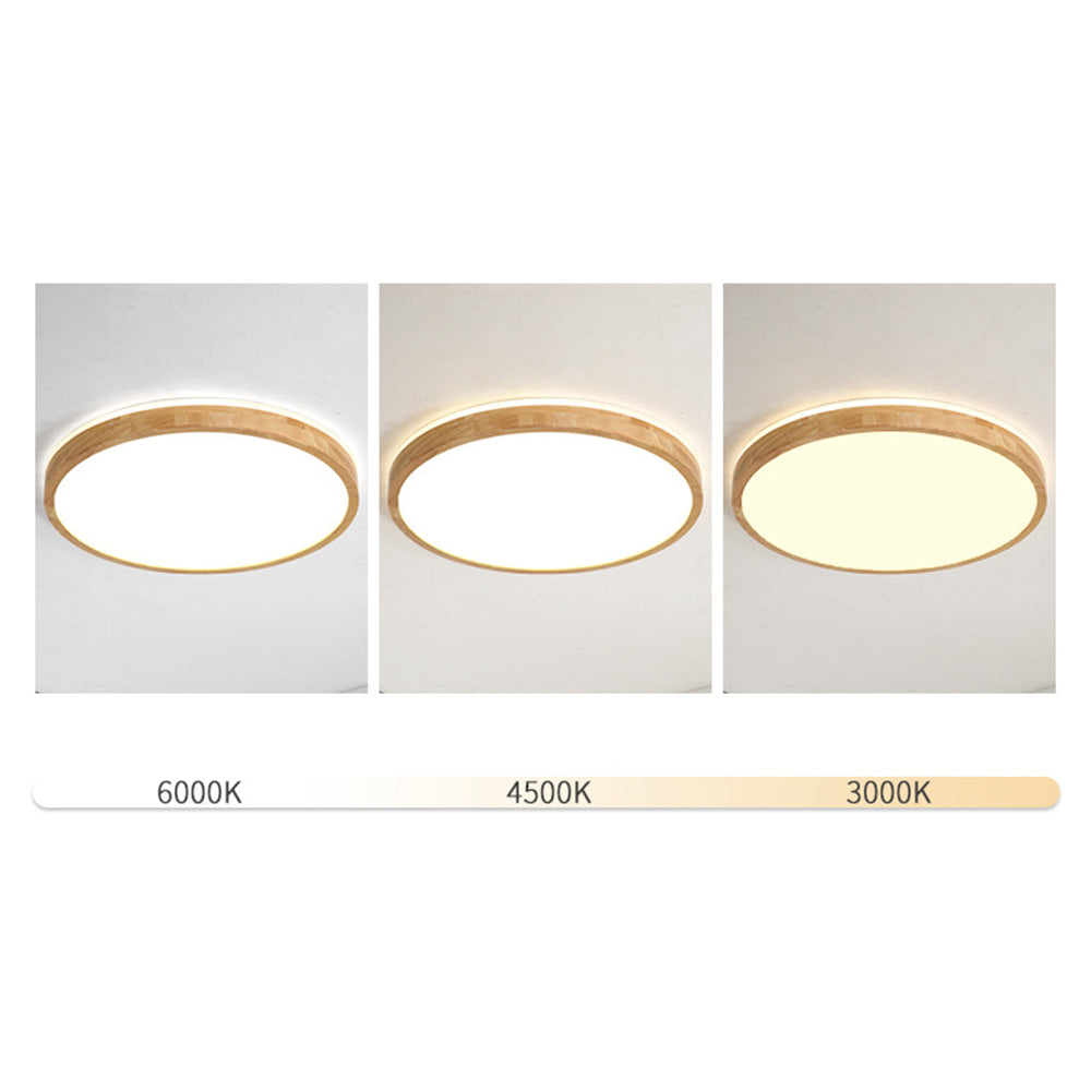 Muto Nordic Acrylic/Wood Flush Mount Ceiling Light Wood - Neutral Decor