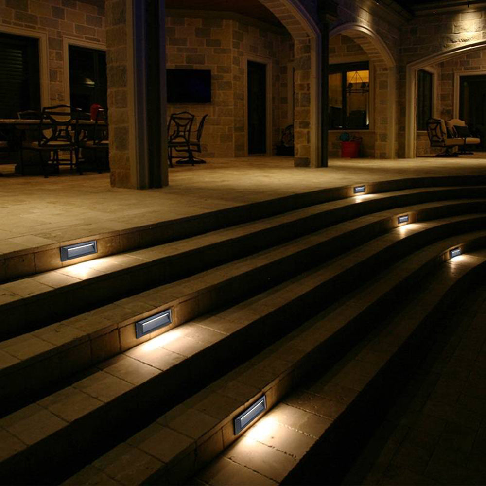 Ray Modern Rectangular Waterproof Outdoor Deck Step Light - Neutral Decor