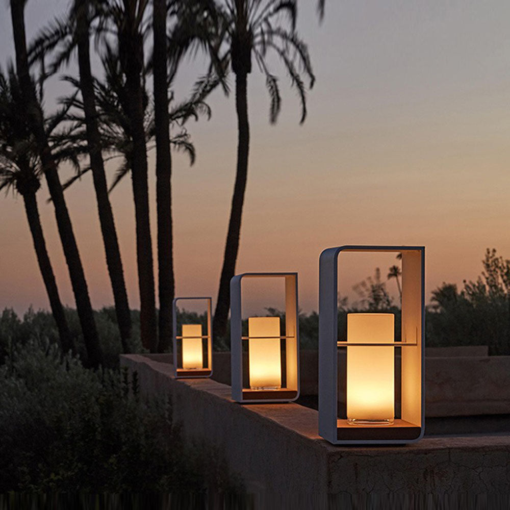Ray Minimalist Cuboid Candle Outdoor Floor Lamp Garden - Neutral Decor