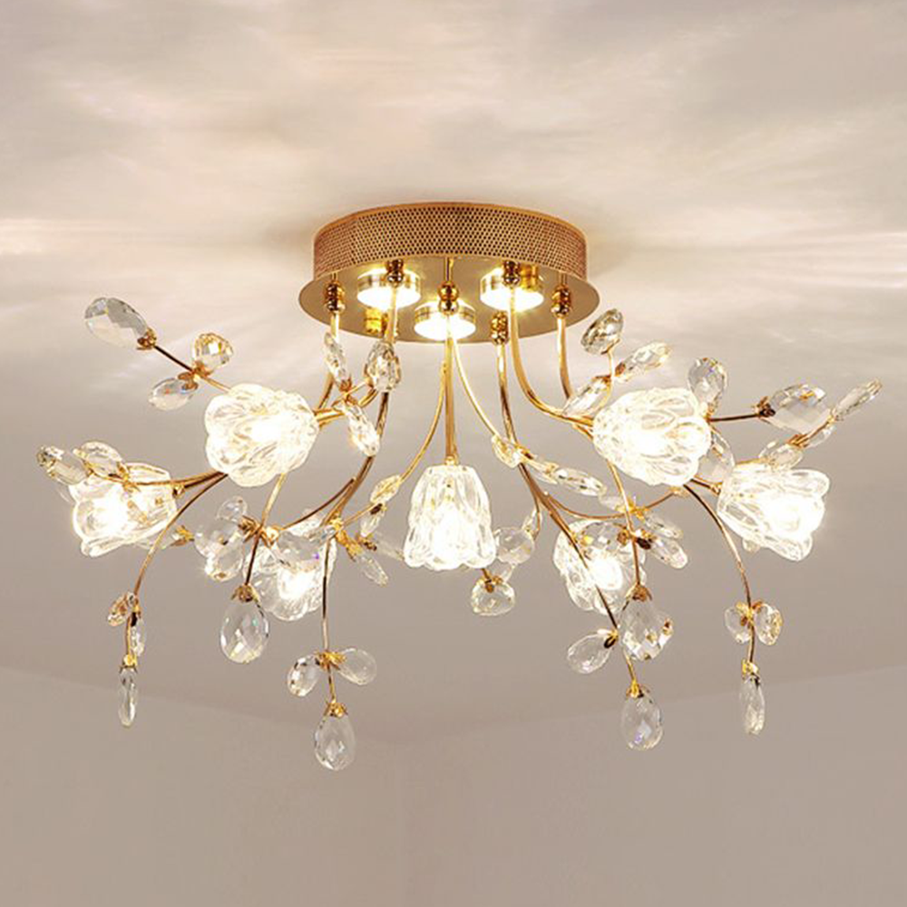 Arisha Art Deco Elegant Flower Flush Mount Ceiling Lights - Neutral Decor