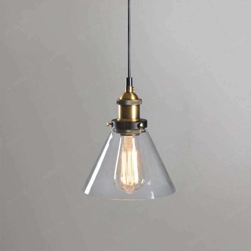 Arisha Industrial /Glass Pendant Light Dining Room - Neutral Decor