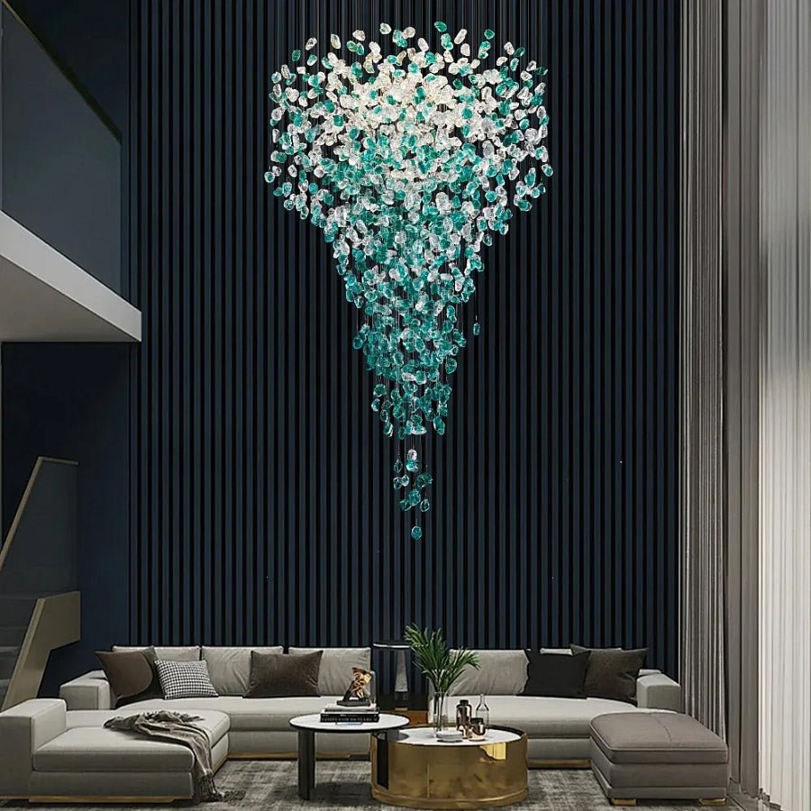 Belora Postmodern Luxury Stone Crystal Chandelier