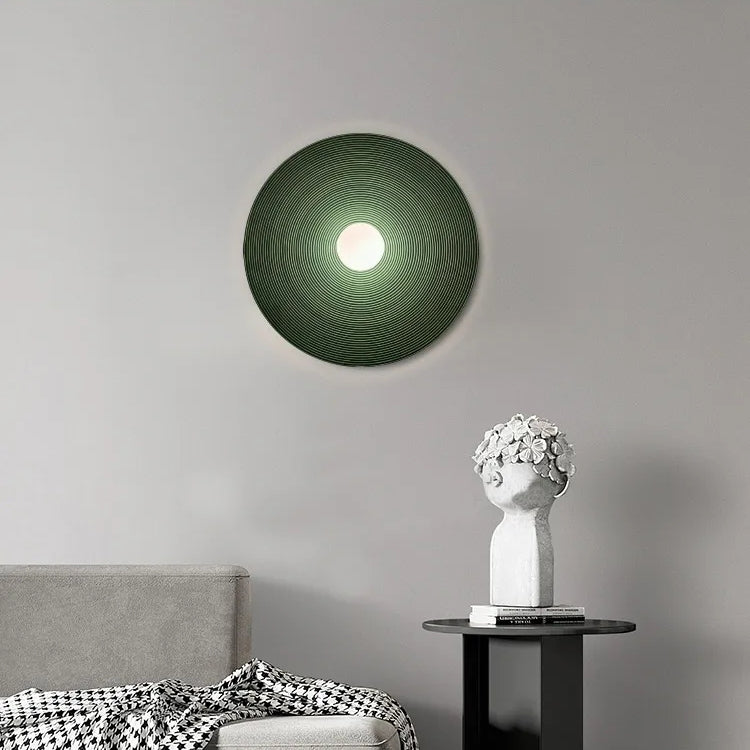 Aria Modern Round Indoor Wall Lamp Wood Bedroom Living Room - Neutral Decor