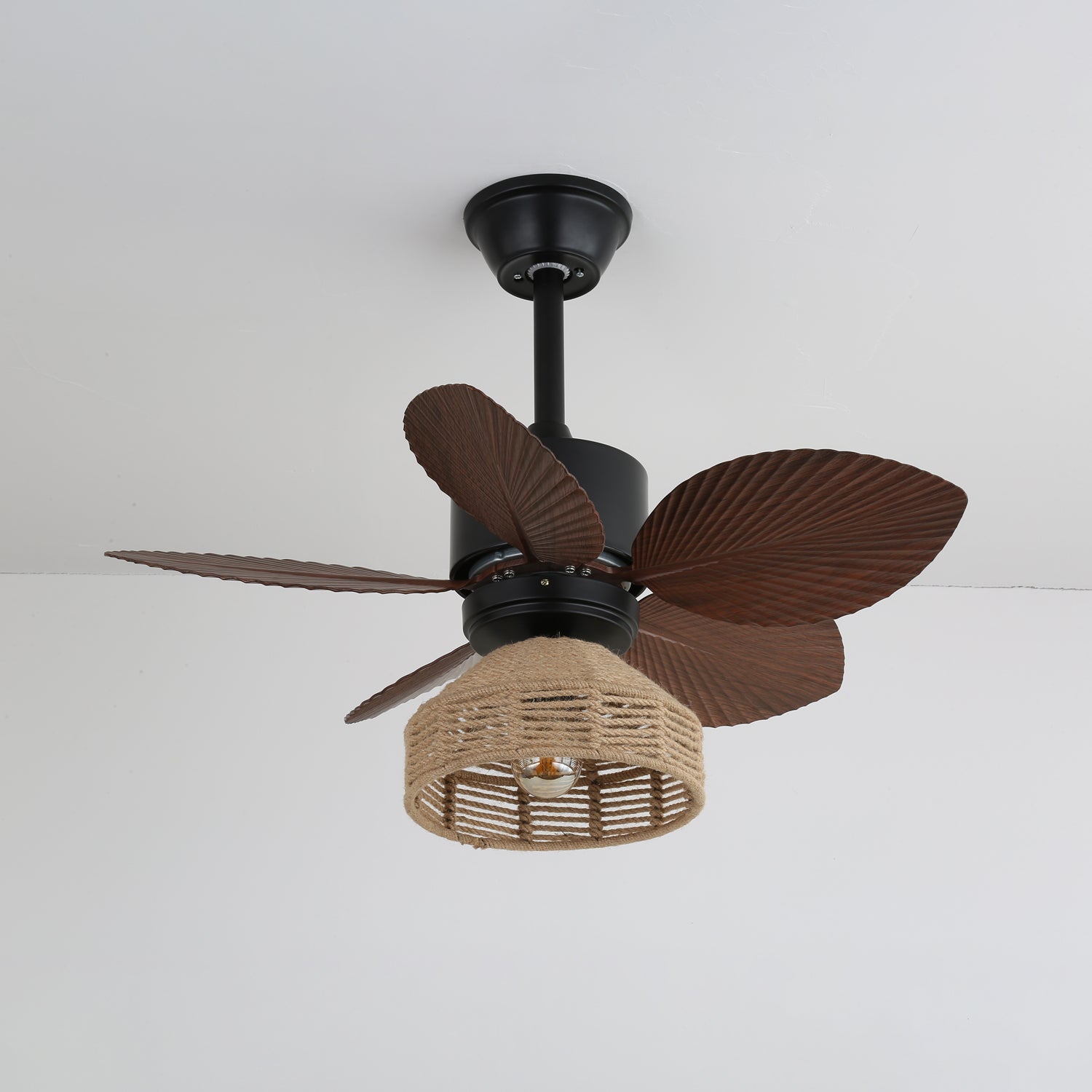 Rivora Tropical Rattan Ceiling Fan Light
