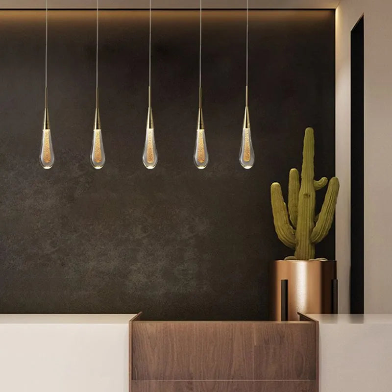 Teardrop Gold Pendant Light - Neutral Decor