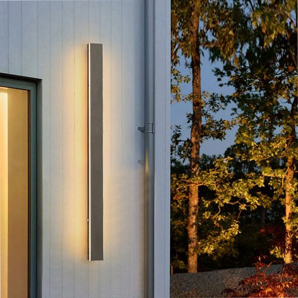 Arisha Sleek Minimalist Rimless Linear Outdoor Wall Light - Neutral Decor