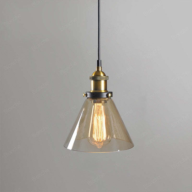 Arisha Industrial /Glass Pendant Light Dining Room - Neutral Decor