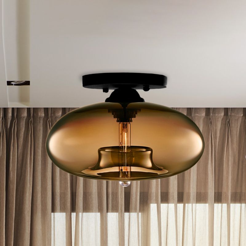 Arisha Industrial Art Deco Globe Flush Mount Ceiling Light Living Room - Neutral Decor