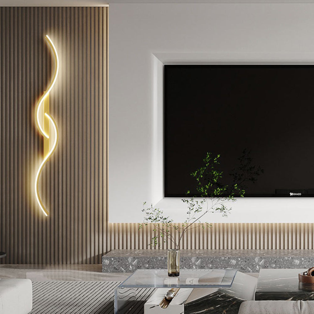 Arisha Modern Linear Wave Bedroom Wall Lamp Living Room - Neutral Decor