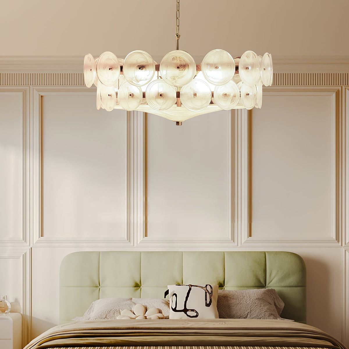 Eirinena Chandelier Murano Glass Disc Vintage