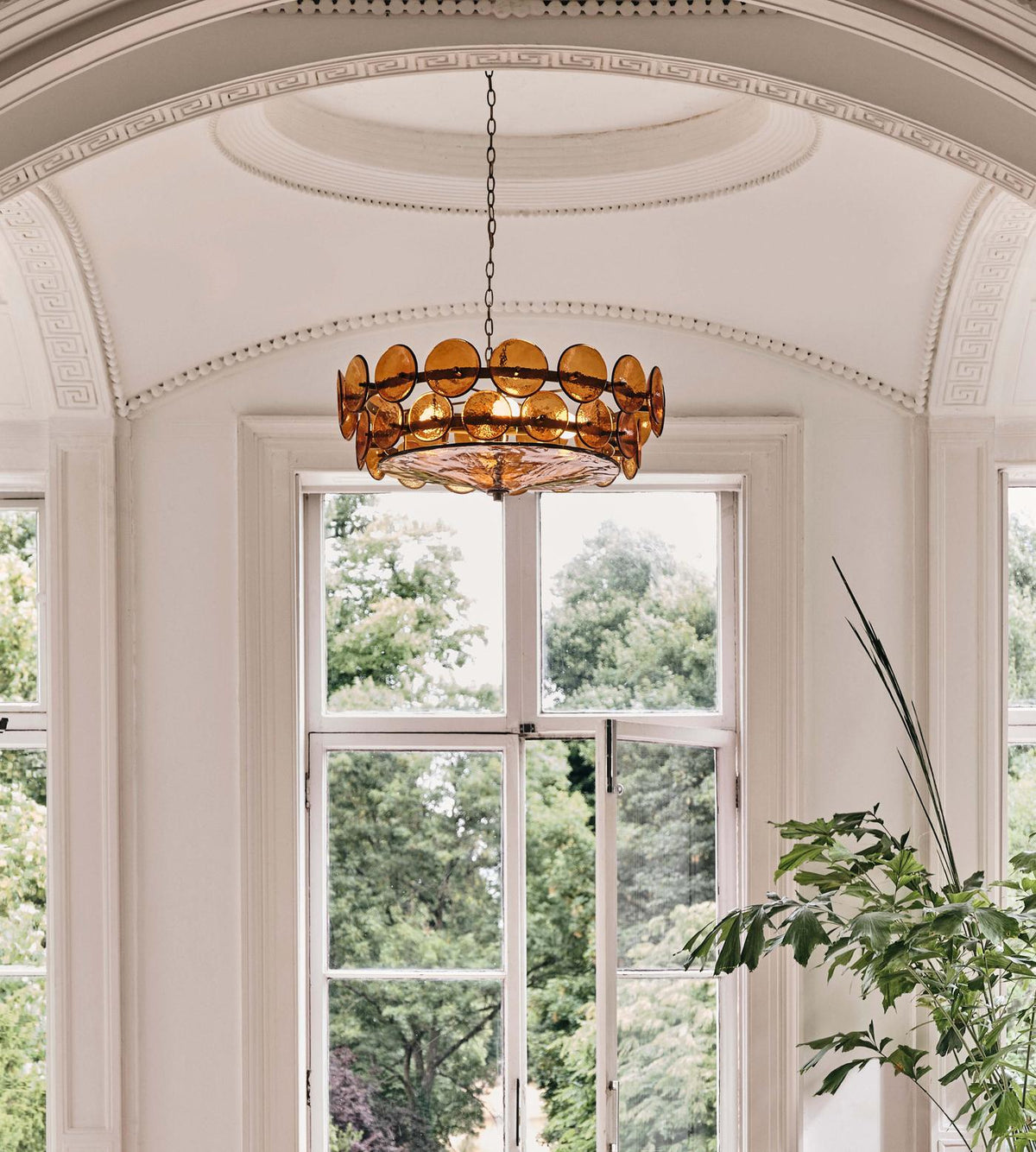Eirinena Chandelier Murano Glass Disc Vintage