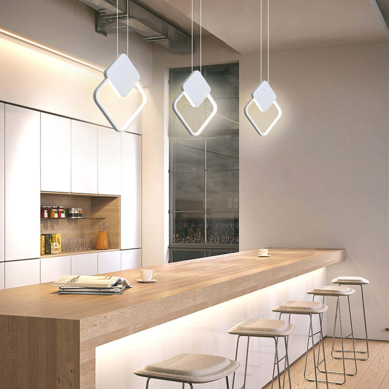 Arisha Modern Minimalist LED Hanging Pendant Lights Black White Bedroom - Neutral Decor