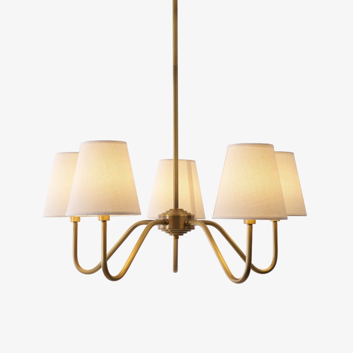 Viraean Vintage Industrial Brass Fabric Chandelier