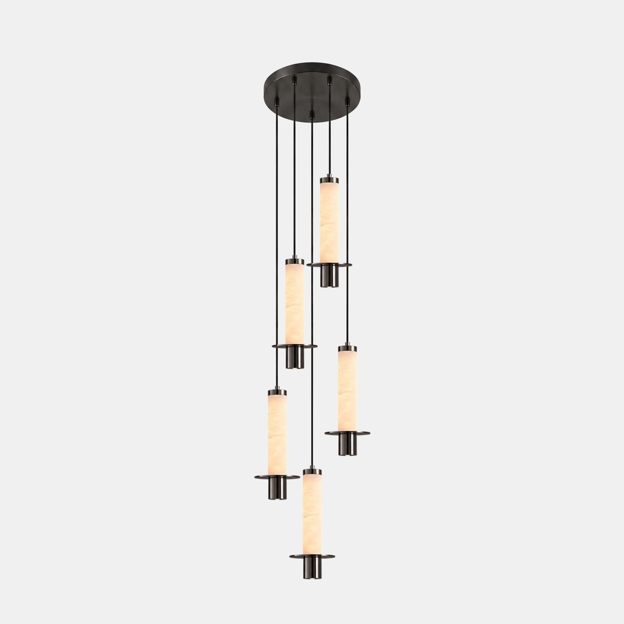 Eirenelia Slim Alabaster Cylindrical Pendant Lamp