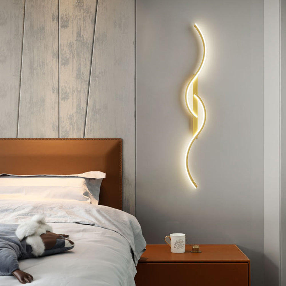 Arisha Modern Linear Wave Bedroom Wall Lamp Living Room - Neutral Decor