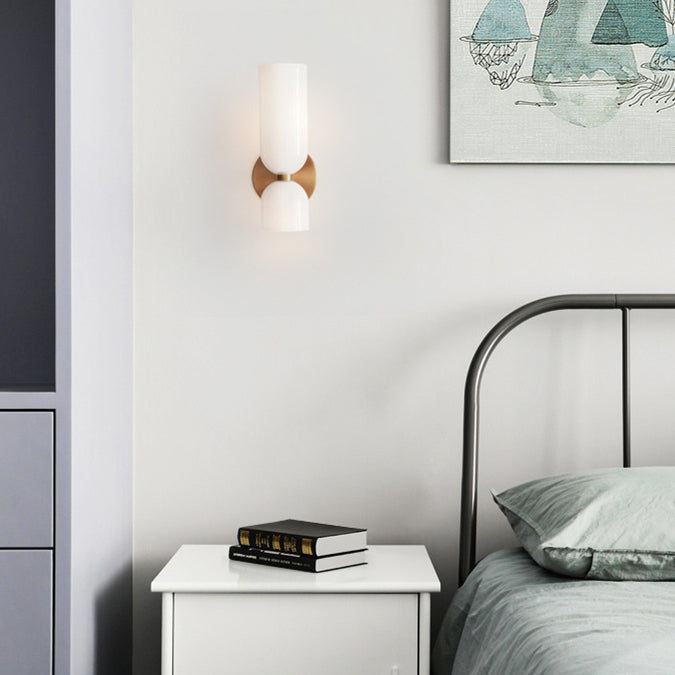 Valentina Modern Bedroom Glass Wall Lamp Sconce - Neutral Decor