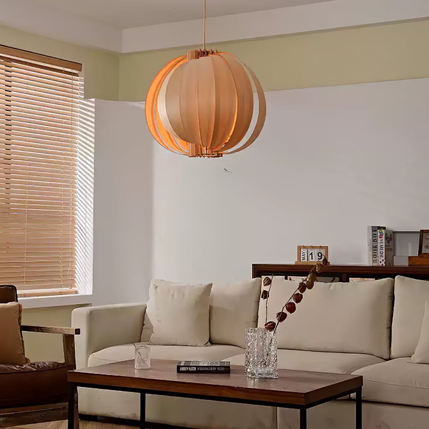 Ivraeus Premium Elegance Ring Wood Pendant Light