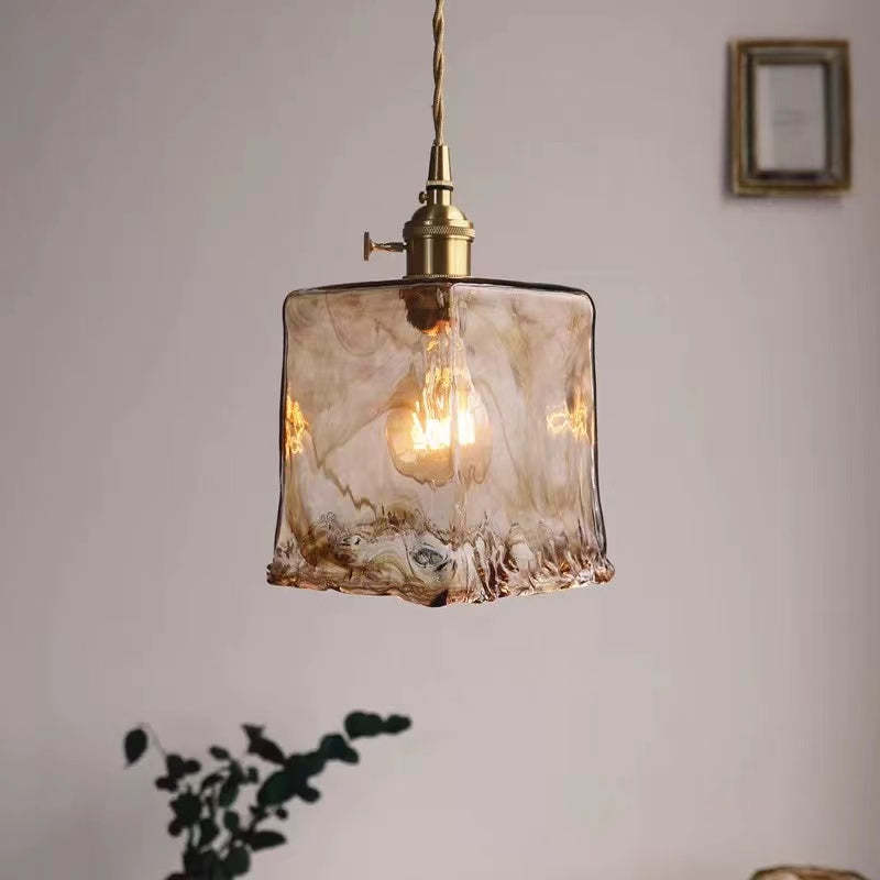 Arisha Vintage Style Industrial Pendant Light Retro Glass Brass - Neutral Decor