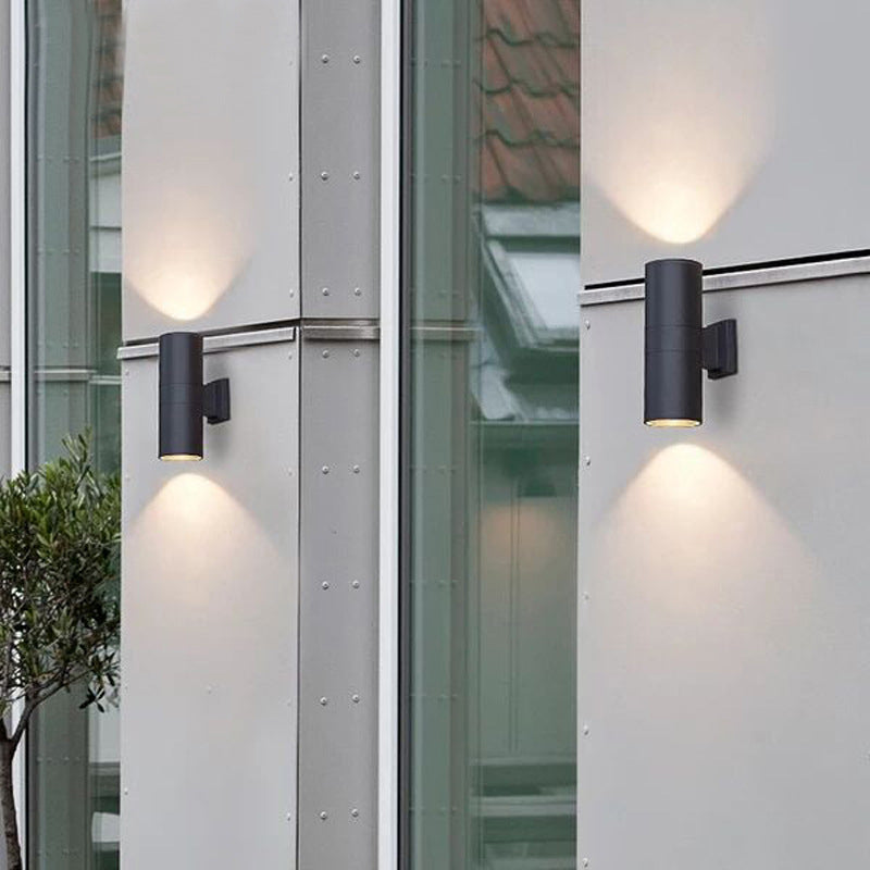 Ray Minimalist Double-headed LED Outdoor Wall Lamp Glass Garden Corridor - Neutral Decor