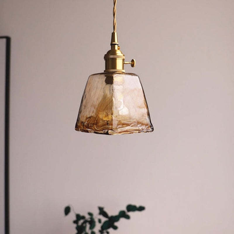 Arisha Vintage Style Industrial Pendant Light Retro Glass Brass - Neutral Decor