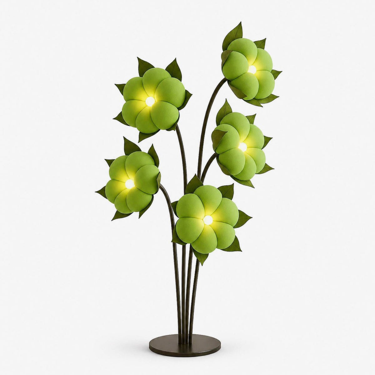 Sylvianne Green Blossom Floor Lamp