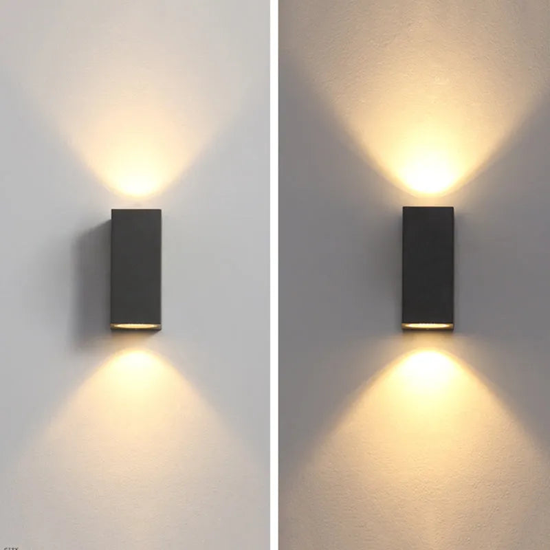 Tavon Minimalist Metal Square Outdoor Wall Lamp, Black - Neutral Decor